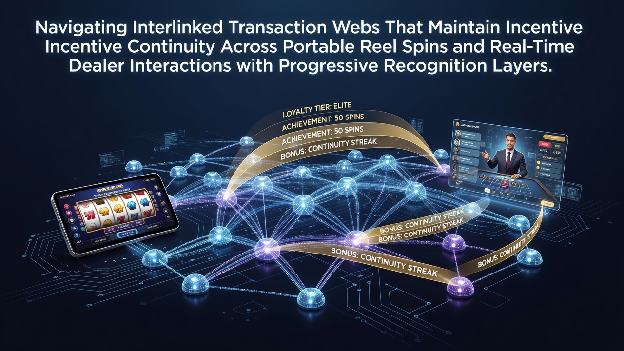 Diagram showing interconnected payment networks linking mobile slots and live dealer platforms with loyalty tracking layers