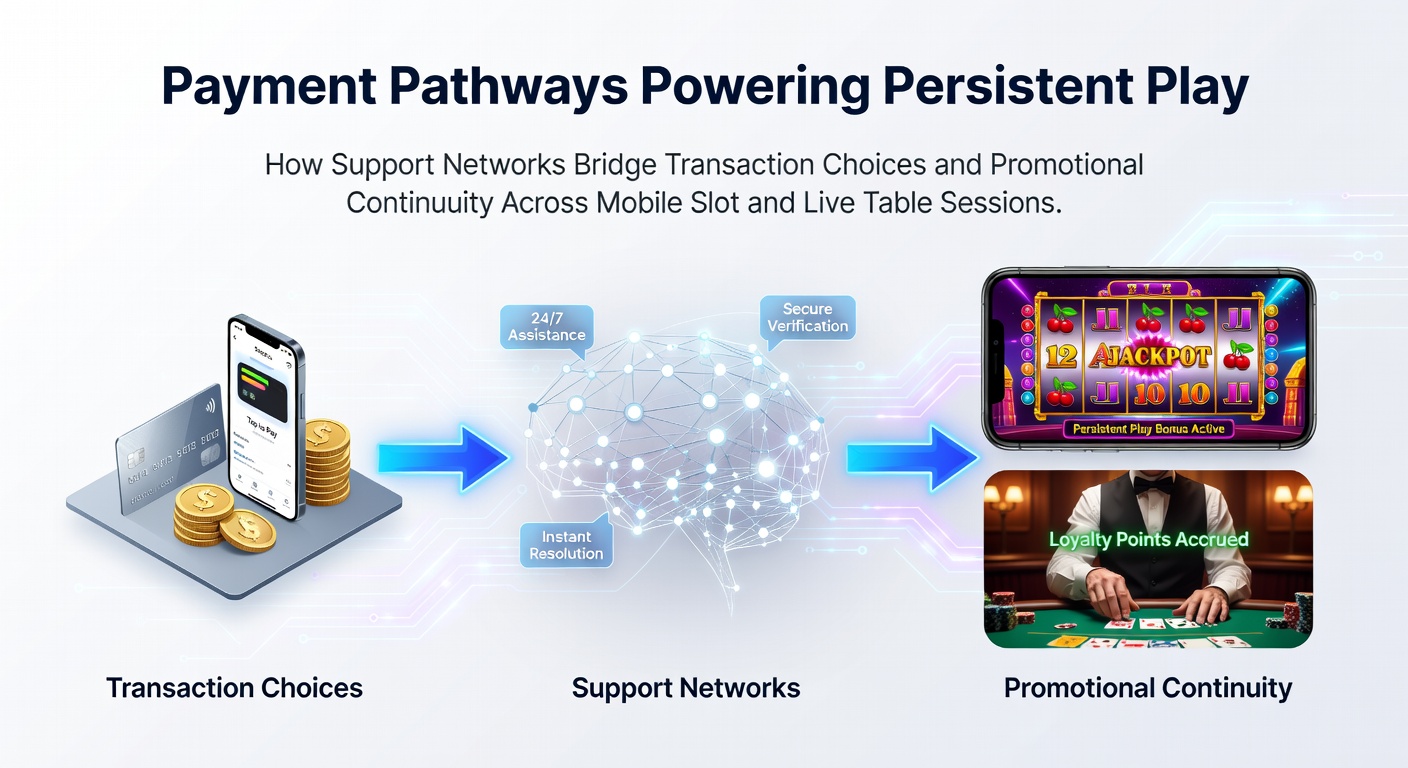 Mobile slot and live table gaming interface showing seamless payment integration and ongoing promotional offers