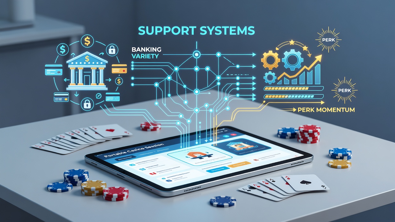 Support networks bridging payment options and reward continuity in handheld casino play