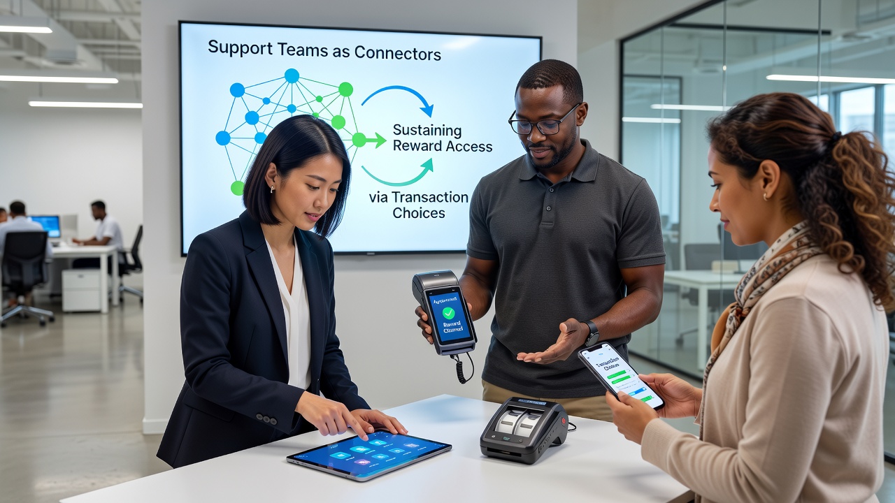 Mobile gaming support interaction showing transaction tools linked to ongoing reward access in slot and table environments